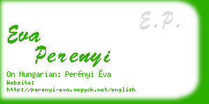 eva perenyi business card